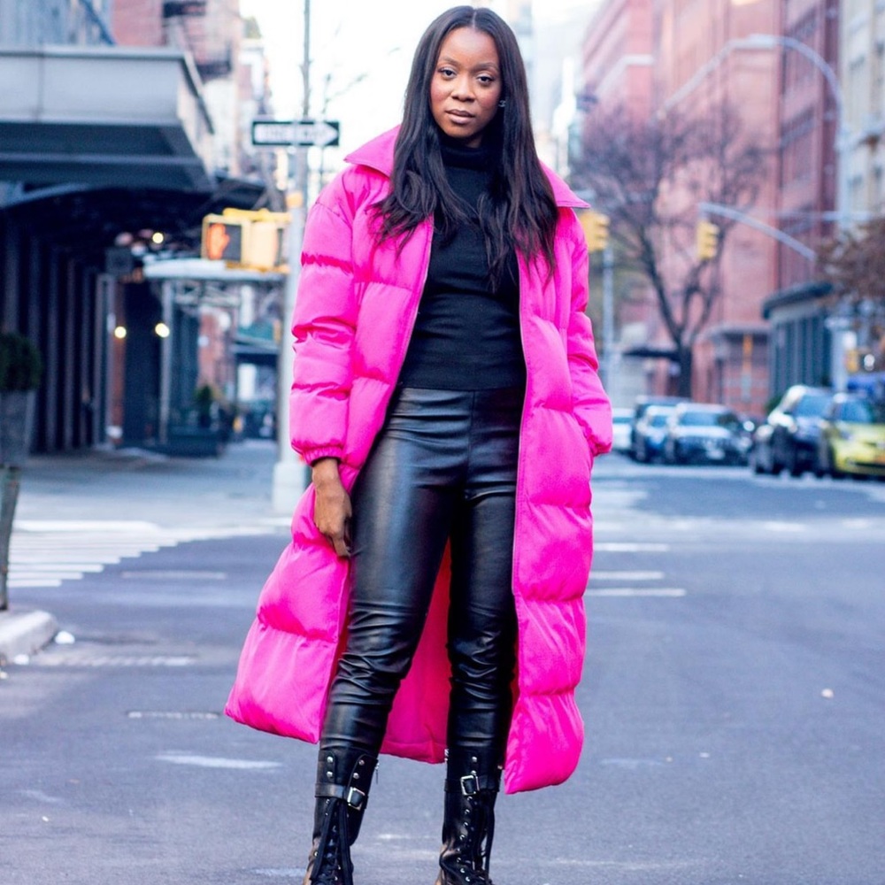 Pink lightweight mildly worn target bubble coat